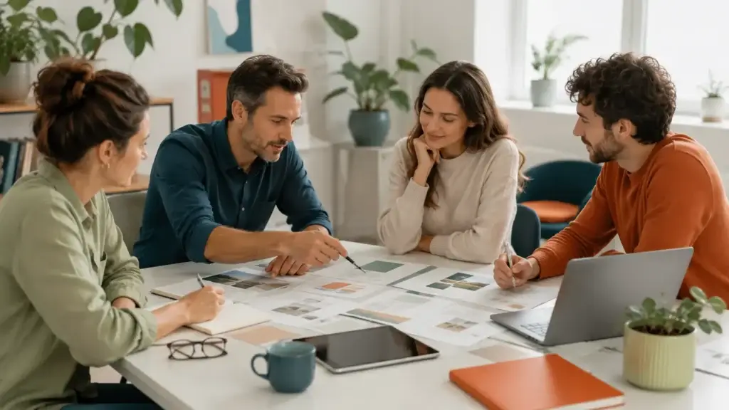 Auteurs, experts en ondernemers bespreken ideeën voor artikelen op Re Mixx.